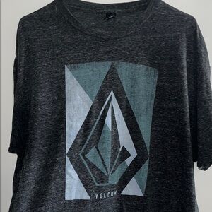 Volcom Dark Grey  Tee with Geometric Design